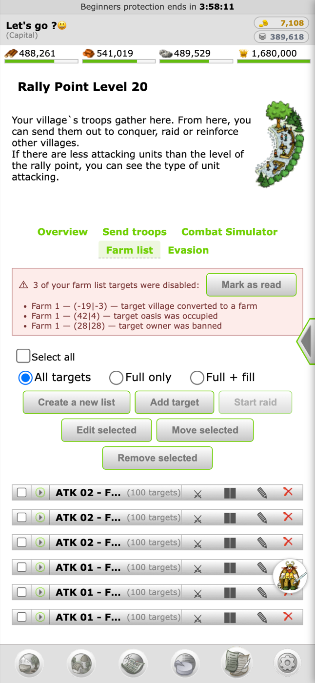 Farm Lists & Raiding