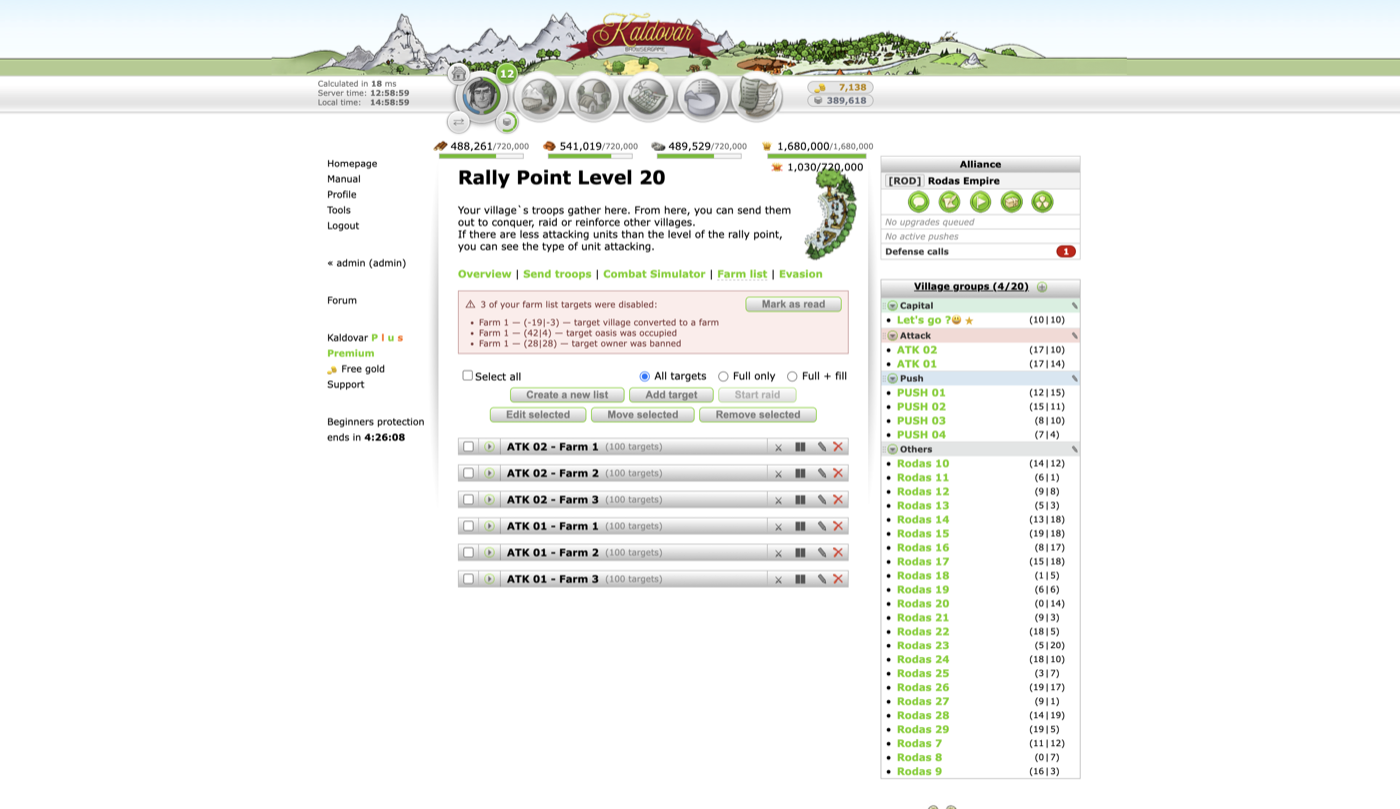 Farm Lists & Raiding